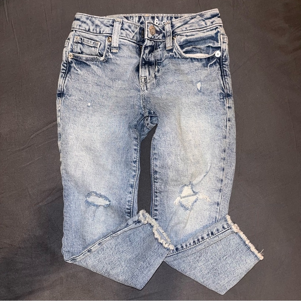 🦋 GAP Girlfriend Jeans - Ankle Light Wash Girls Jeans